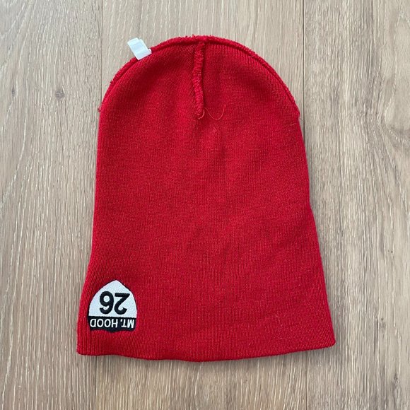 Port and Company Beanie Hat Red Knit Mt. Hood Highway 26 Oregon Snowboarding Ski - Picture 4 of 11